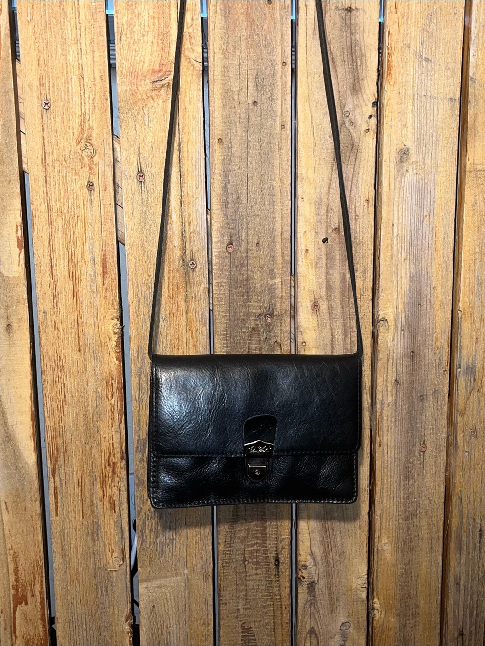 Patricia Nash Black Leather  Shoulder Bag